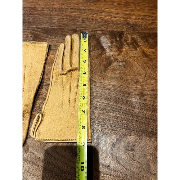 VTG Superb Genuine Pigskin Gloves Tan Light Brown Women's 6.5 Vintage - Picture 7 of 7